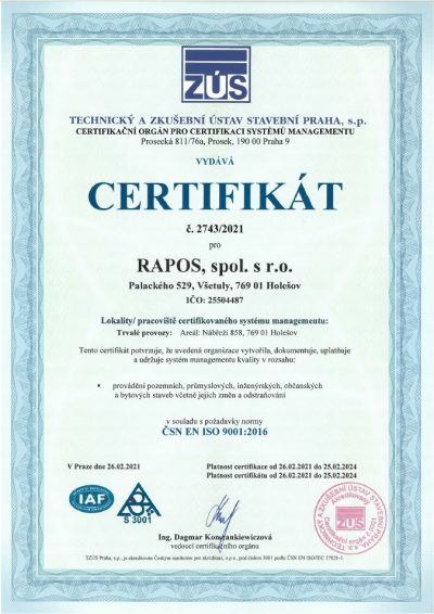 certifikát9001